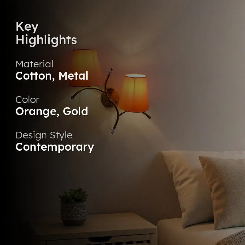 GlowStem Twin Cotton Wall Lamp - Orange media 2