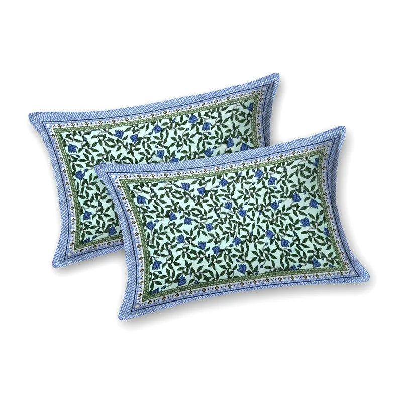 Shapeel Cotton Bedsheet (Green,Blue) - 240 TC media 4