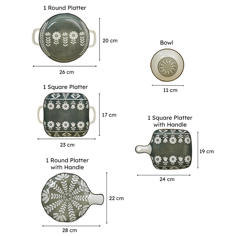 Rana Floral Porcelain Serving Set - Six Piece Set media 10