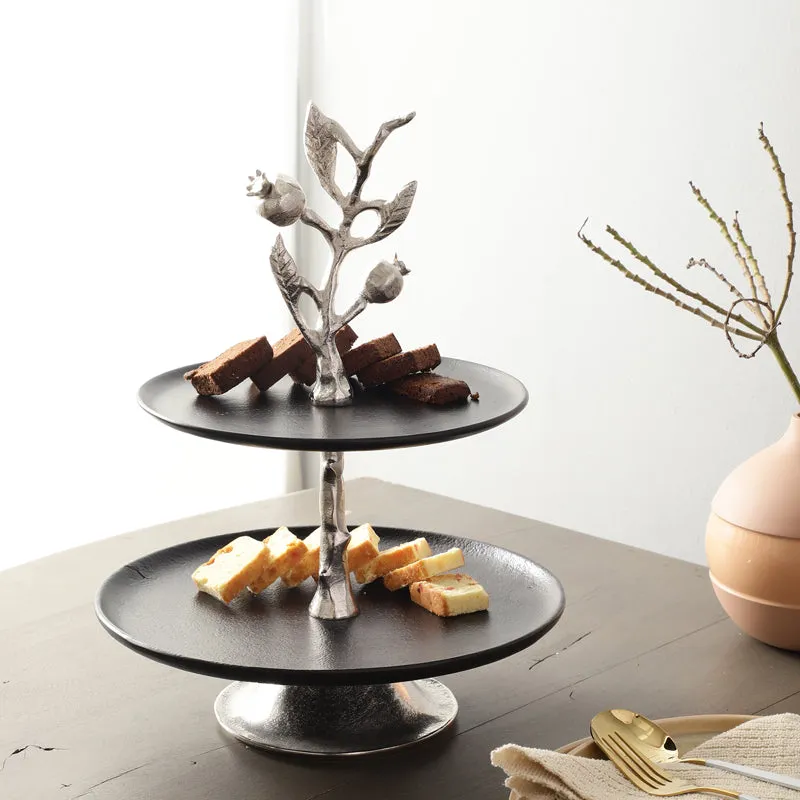 Pomegranate Elegance Cake Stand - Silver media 1