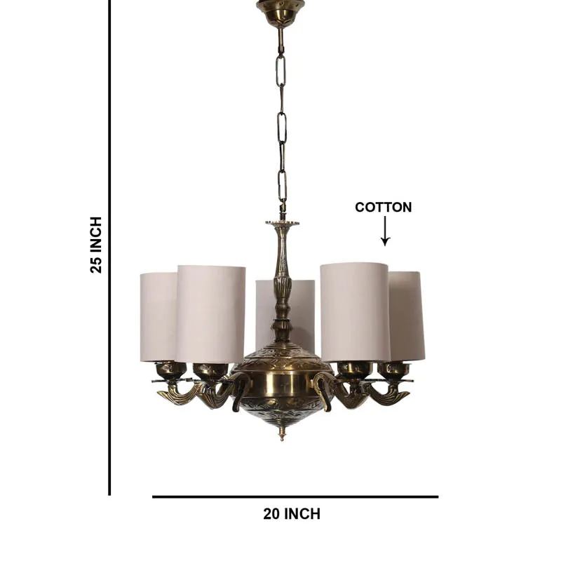 Kiaro Cylindrical Golden Antique Ceiling Lamp media 6
