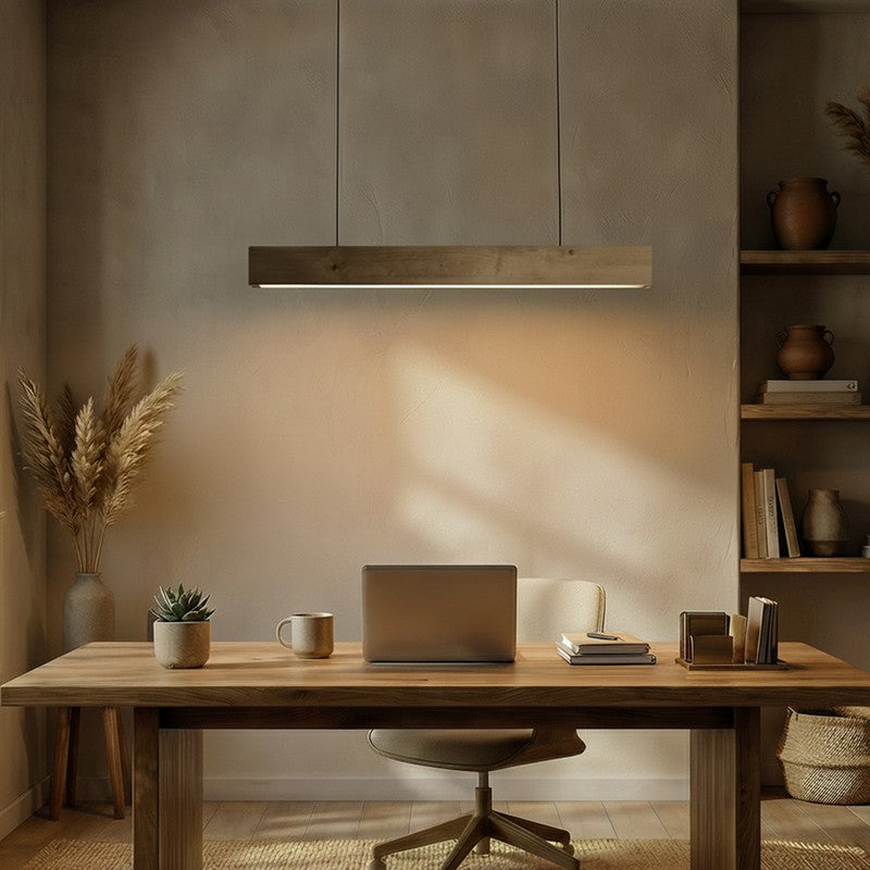 LinearGlow Wooden Ceiling Lamp - Brown