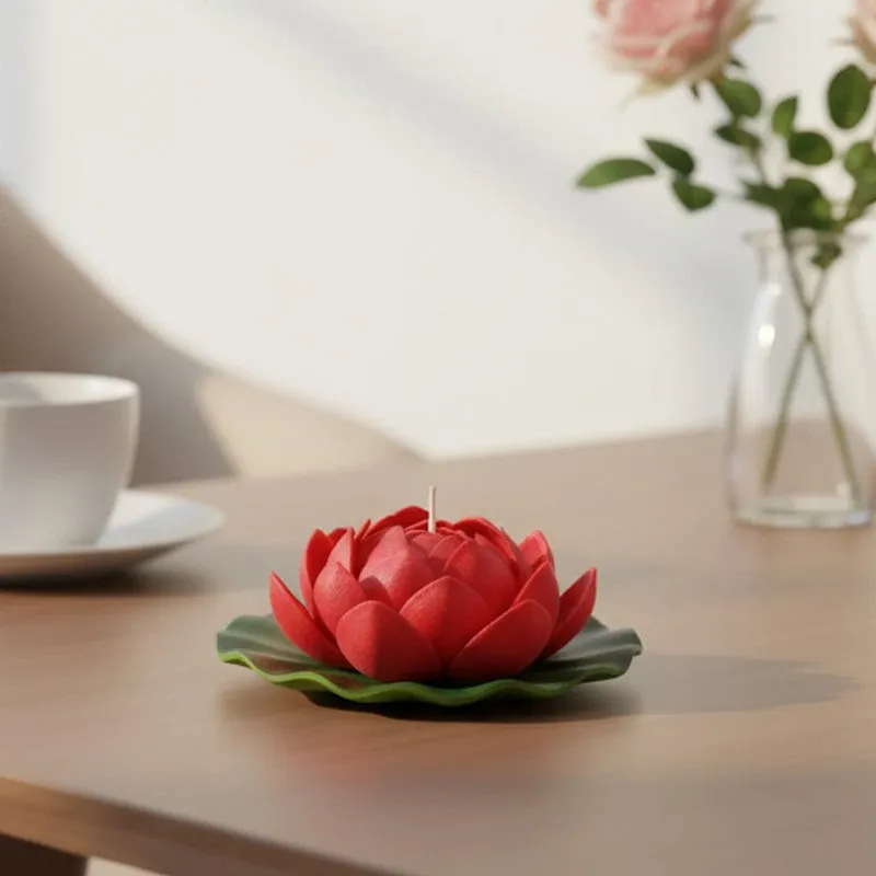 Timeless Floating Artificial Lotus - Red media 1