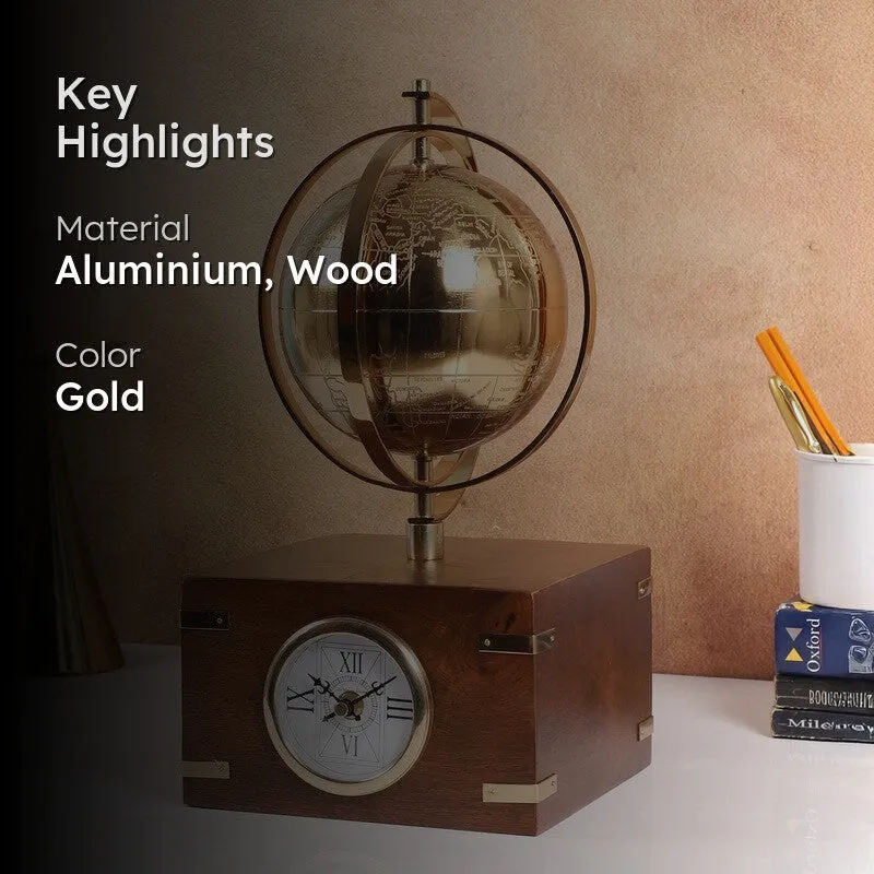 Premium Pedestal Table Clock Gold media 2