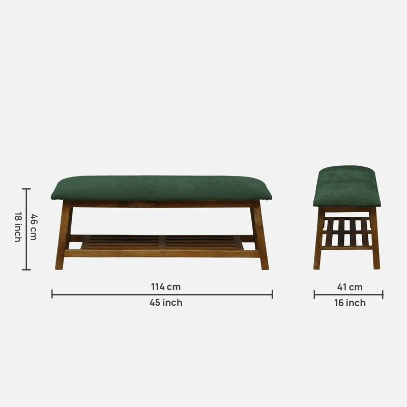 Grid Mango Wood Shoe Rack - Green media 10