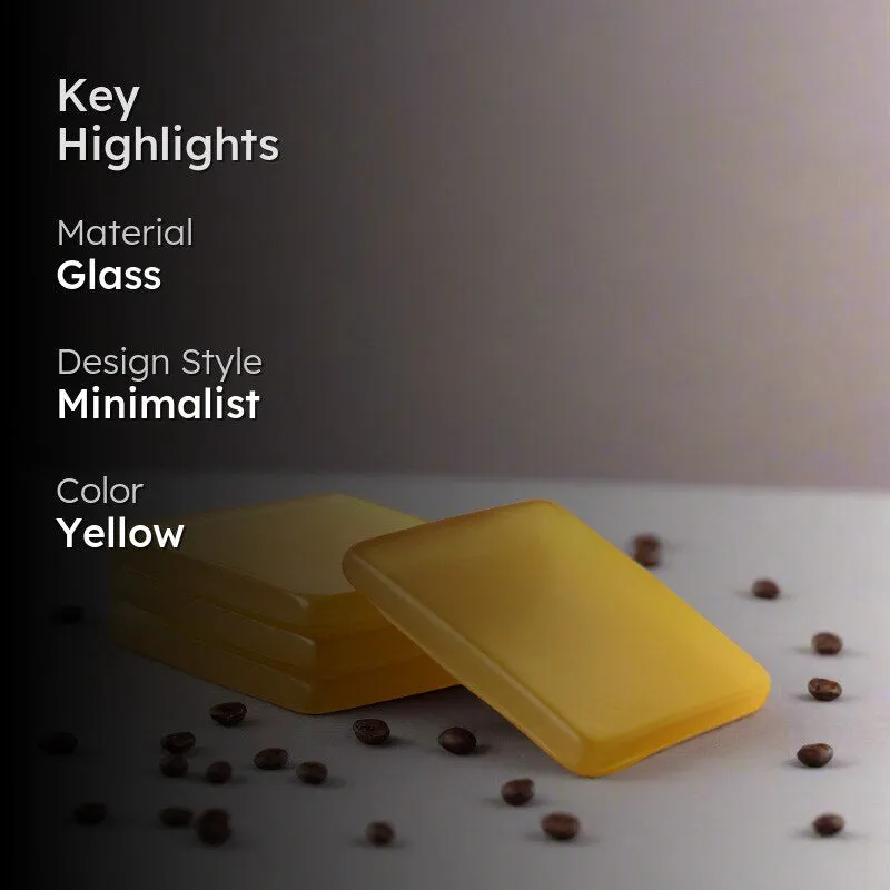 Glossy Diamond Mist Glass Coaster (Yellow) - Set Of Four media 2