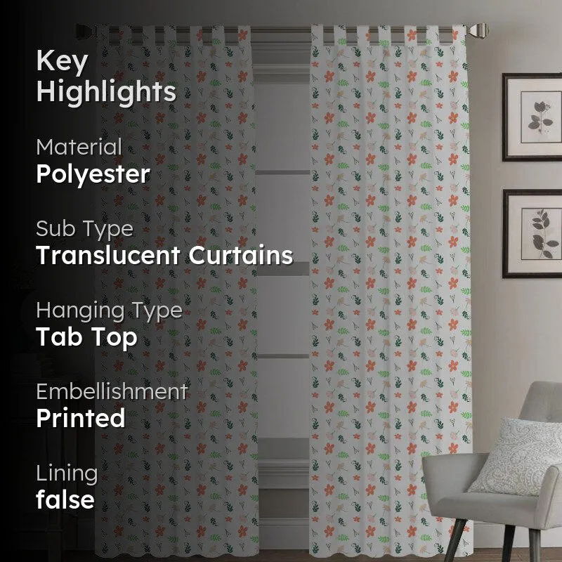 Soma Floral Tab Top Medium Width Curtain media 2