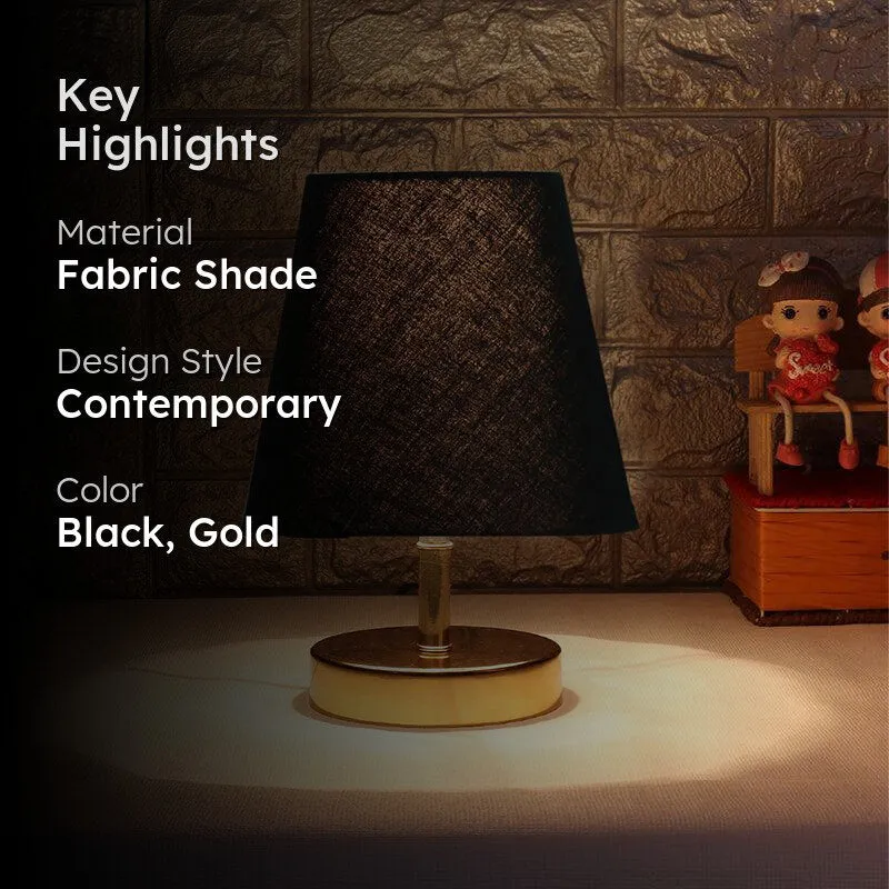 Alba Fabric Table Lamp - Black,Gold media 2