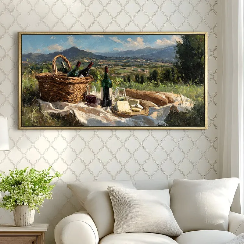 Field Picnic Canvas Wall Painting With Frame media 4