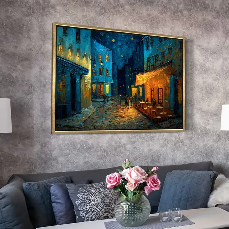 Cobblestone Glow Canvas Wall Painting With Frame media 6
