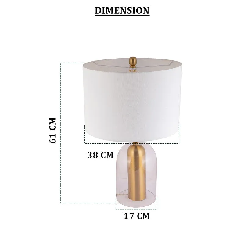 AarviDecor Rockwell Glass Table Lamp - White media 7