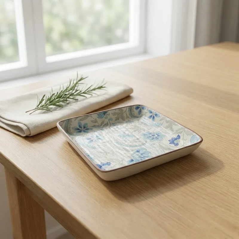 Florale Ceramic Square Platter - Blue media 3