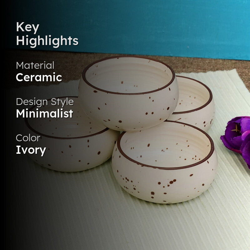 Cera Specks Snack Bowl (Ivory) - Set Of Four image 2