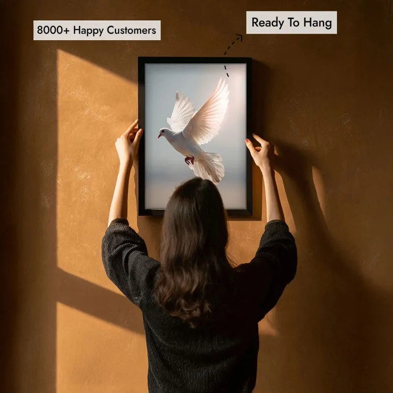 Wings of Peace Archival Paper Wall Painting With Black Frame media 5