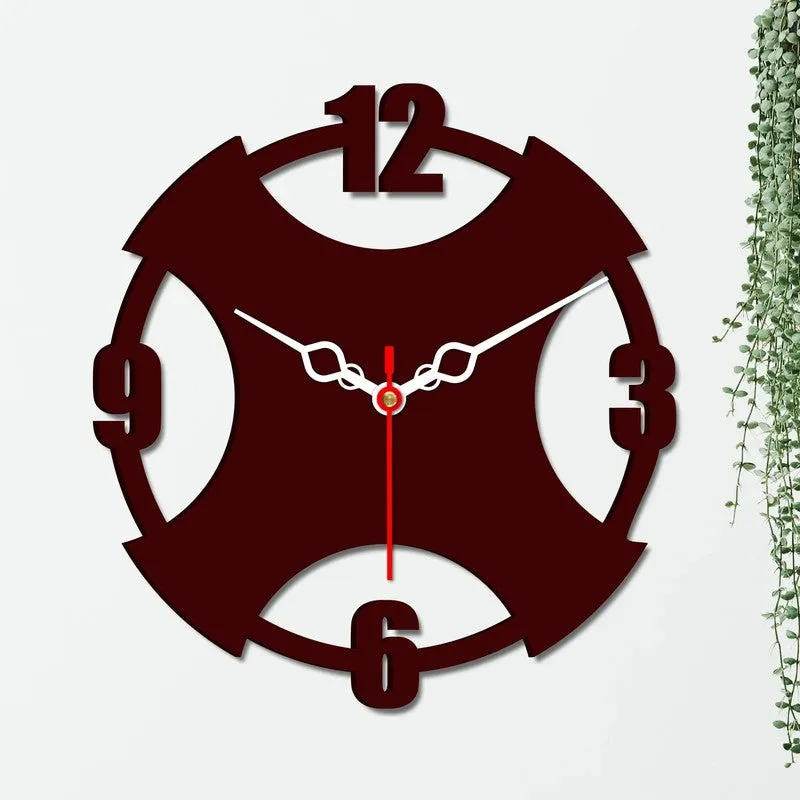 Rustic Brown Dial Wooden Wall Clock media 5
