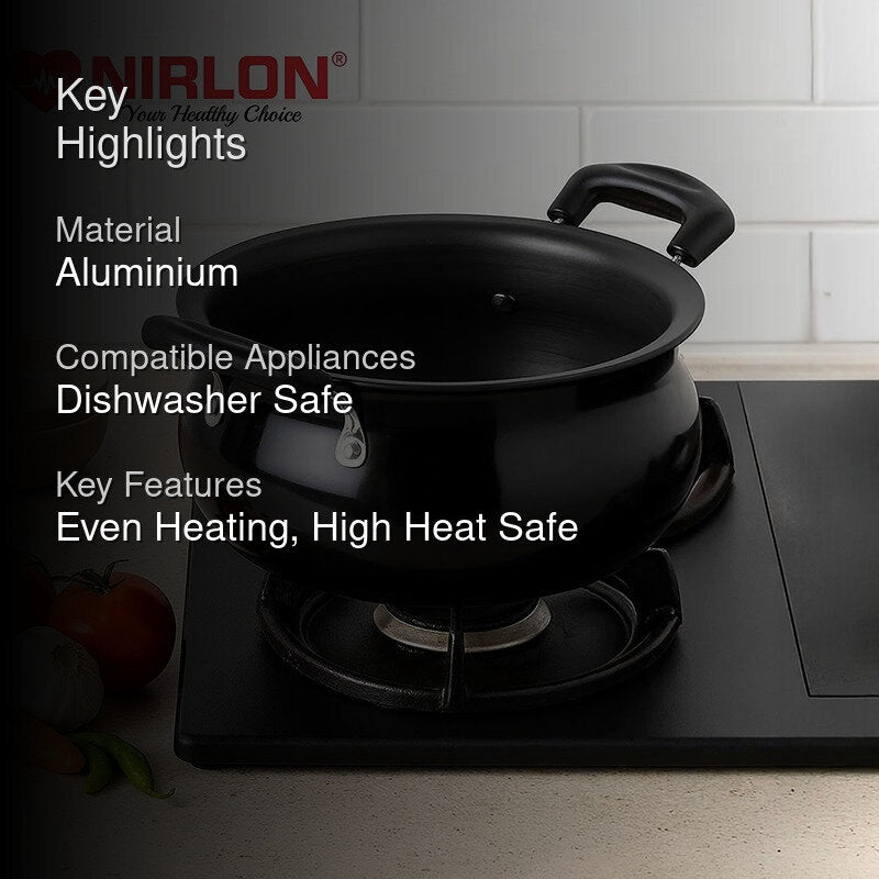 Nirlon Hard Anodized Handi - 1400 mL/6 Inches image 2