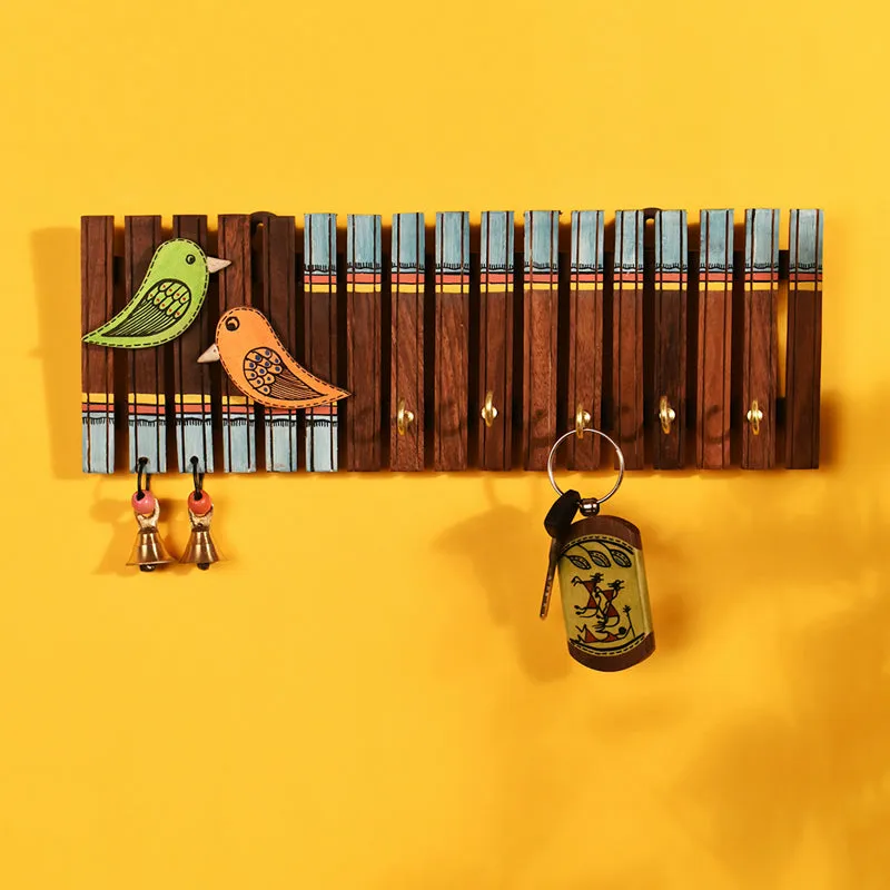 Chirp Charm Handcrafted Wooden Key Holder media 1