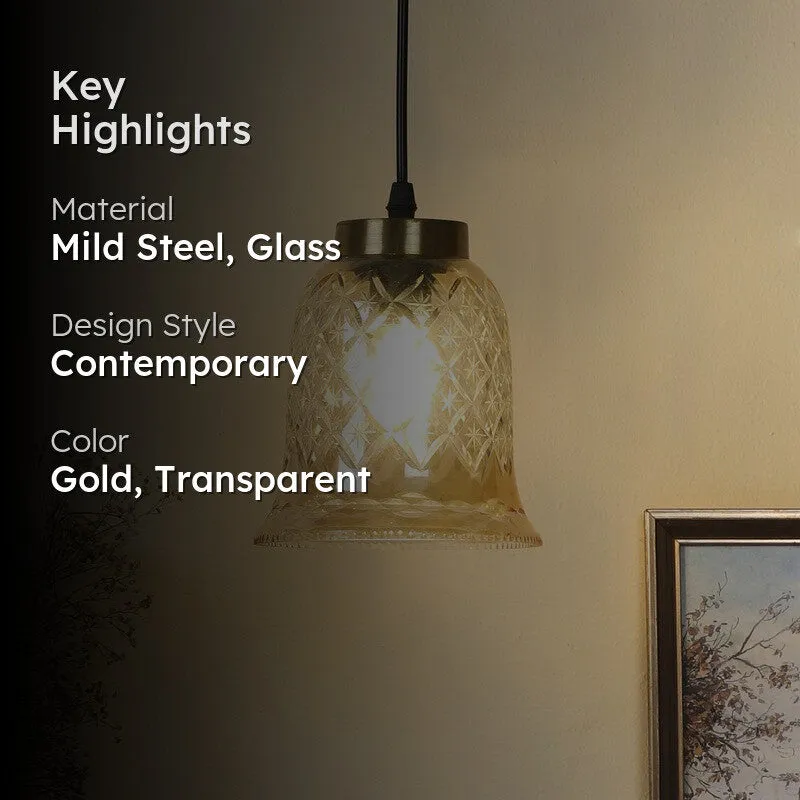 Bell Curve Elegant Glass Pendant Lamp media 2