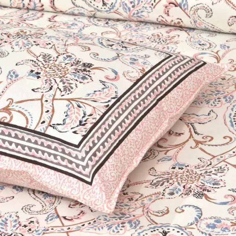 Floral Flush Cotton Bedsheet (Plum) - 200 TC media 3