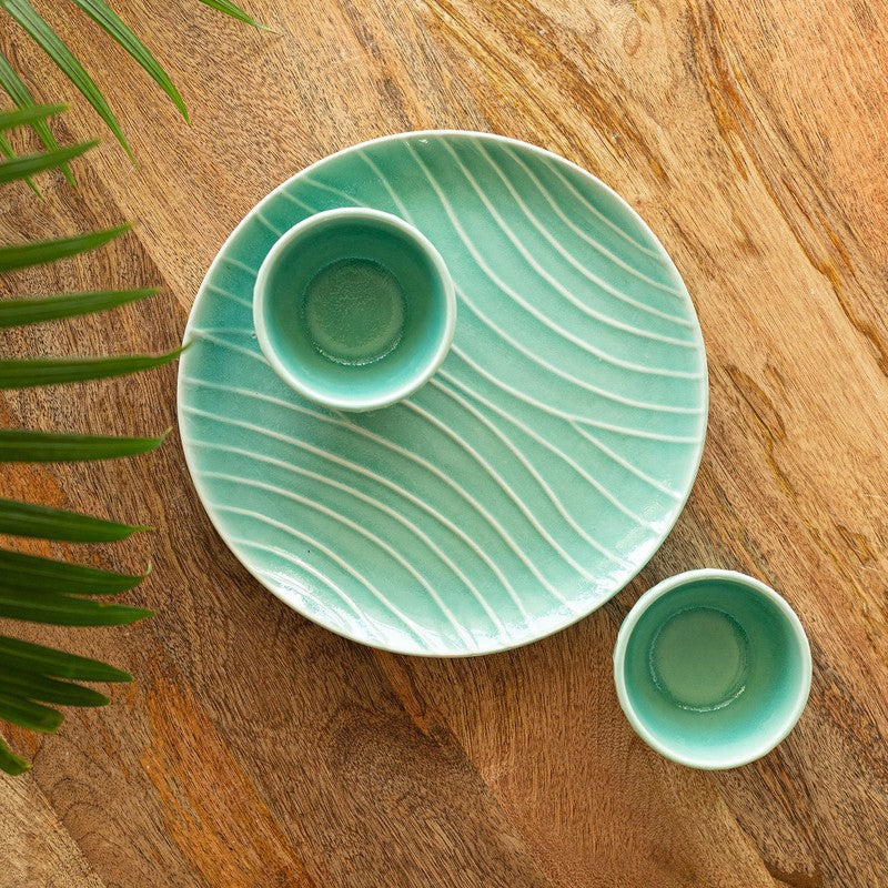 Oceano Green Dinner Set - 3 Piece Set - Bundles