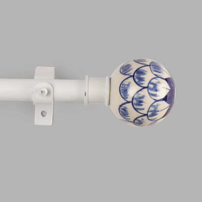 Kasbah Dream Extendable 1" Single Curtain Rods With Round Finial & Brackets media 3
