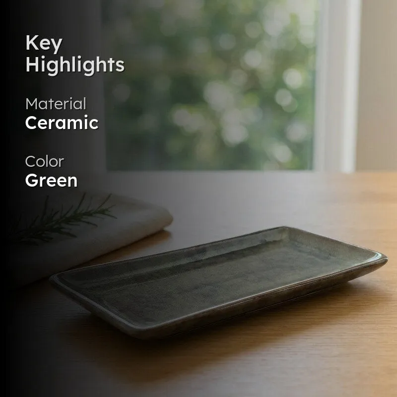 Ceramic Rectangular Platter - Olive media 2