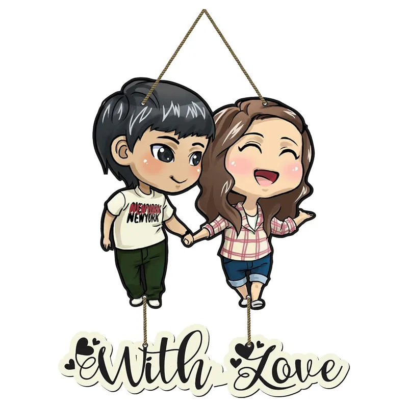 Cute Couple With Love Polyester & MDF Wall Hanging media 5