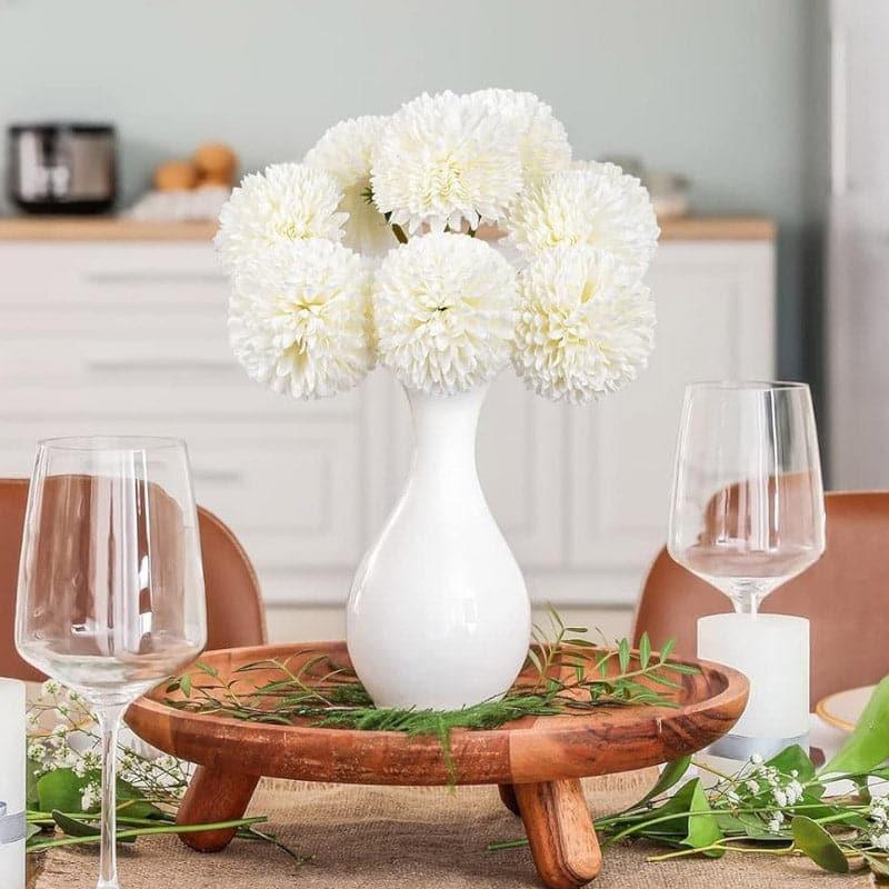 Faux Ja Dank Chrysanthemum Bunch (White) - Set Of Six media 3