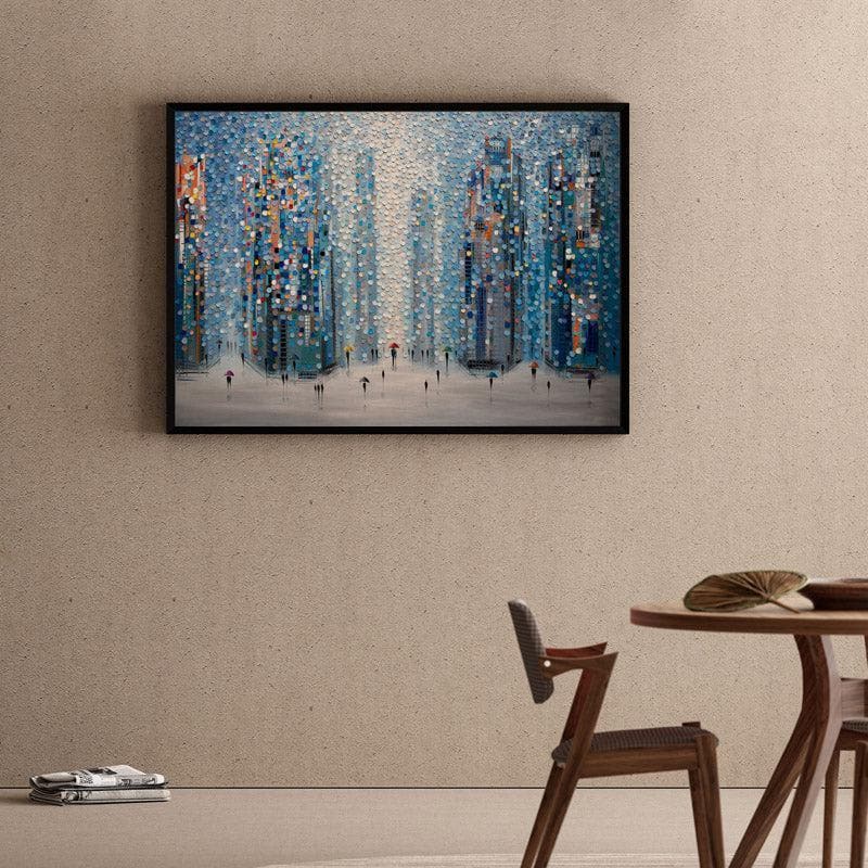 Metropolitan Dreams Canvas Wall Painting - Black Frame