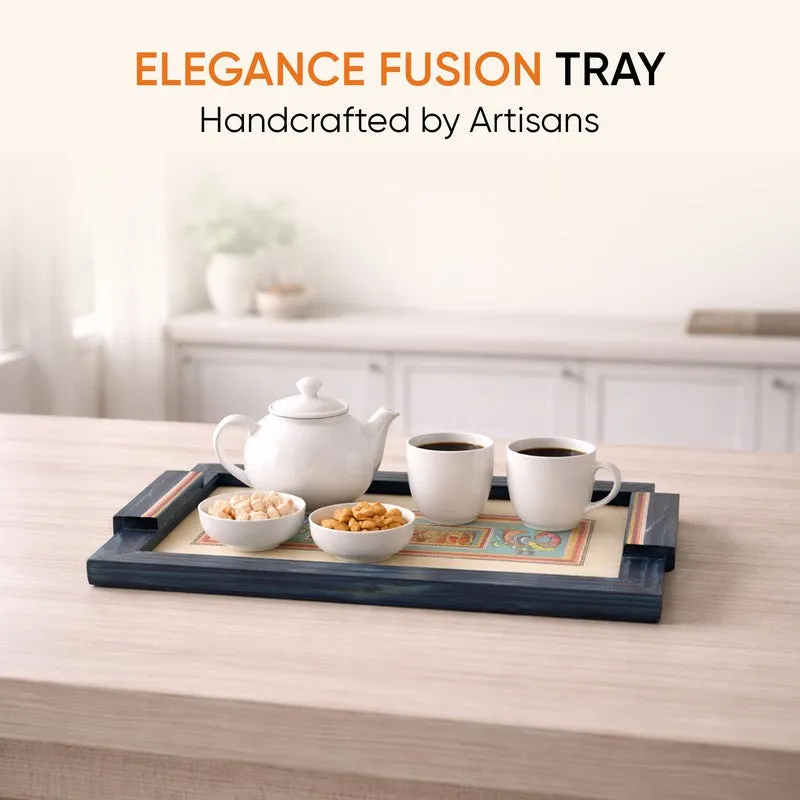 Pravaha Wood & Metal Serving Tray media 5