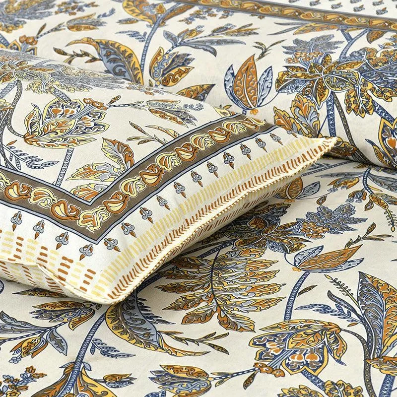 Mohitaa Printed Cotton Bedsheet (Yellow) - 160 TC media 3