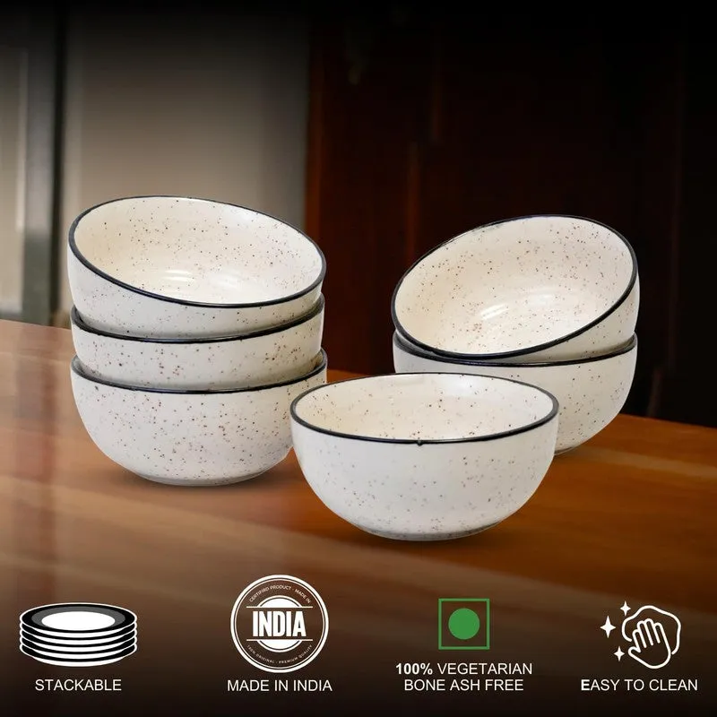 Annapurna Ceramic Snack Bowls (White, 200 mL Each) - Set Of Six media 7