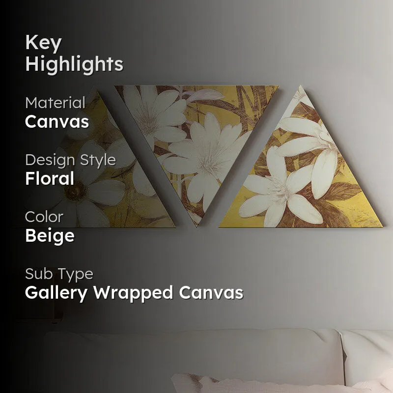 Blooming Triad Floral Canvas Wall Art - Set Of Three media 2