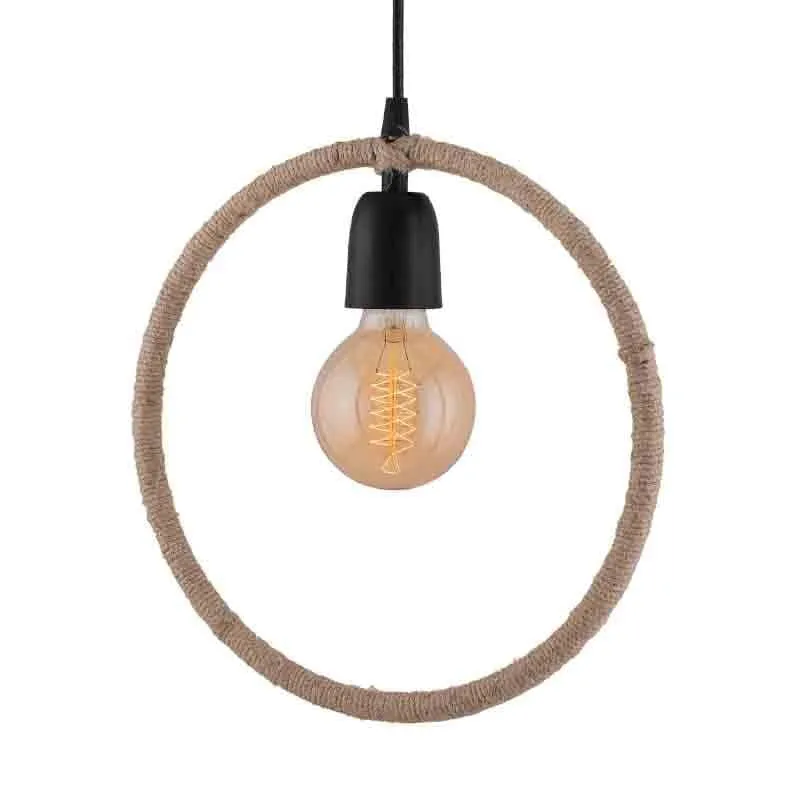 Circled Up Rope Metal Ceiling Lamp media 5