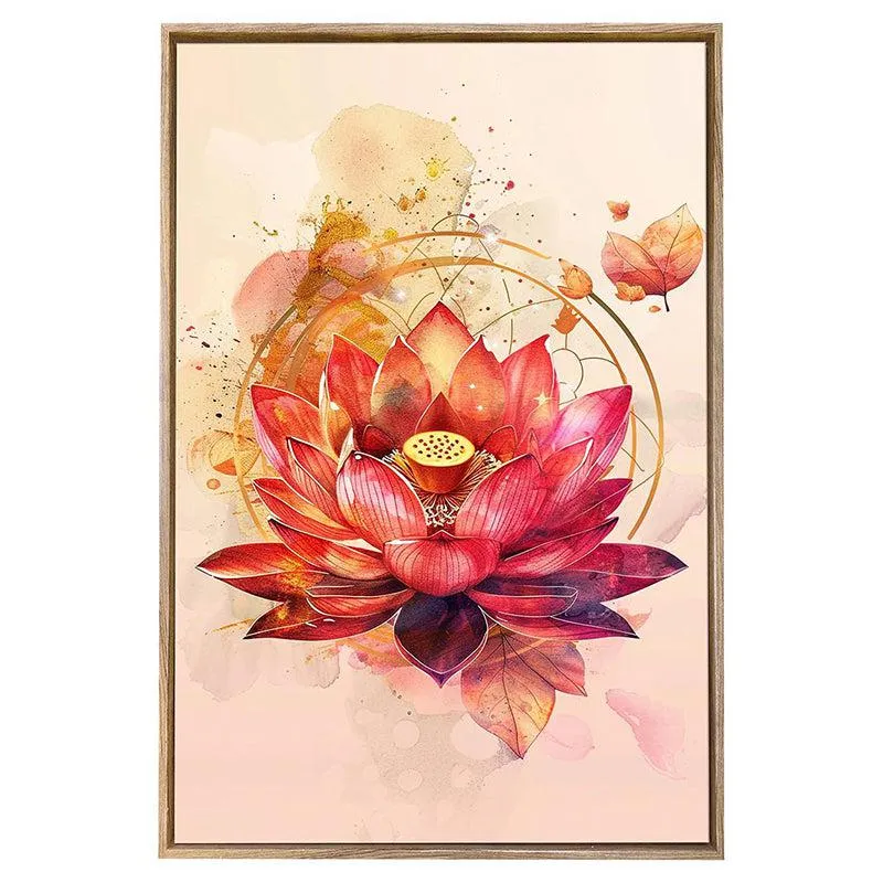 Cosmic Kamalam Canvas Traditional Wall Art With Frame media 3