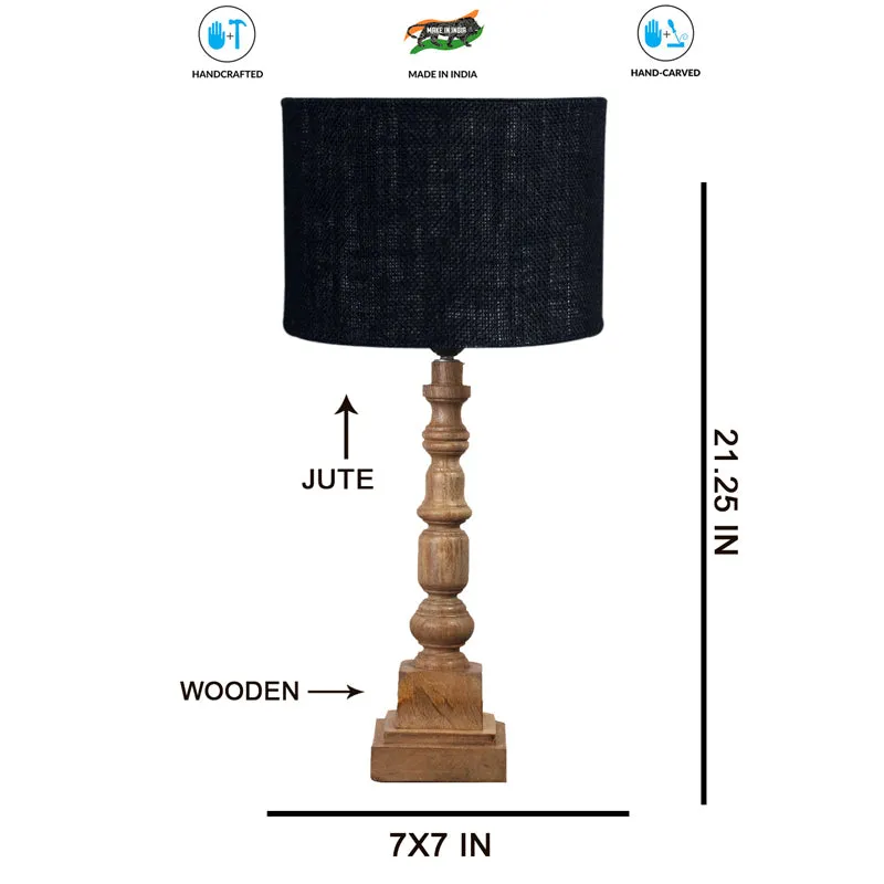 Sienna I Arbor Wooden Table Lamp - Black,Brown media 7