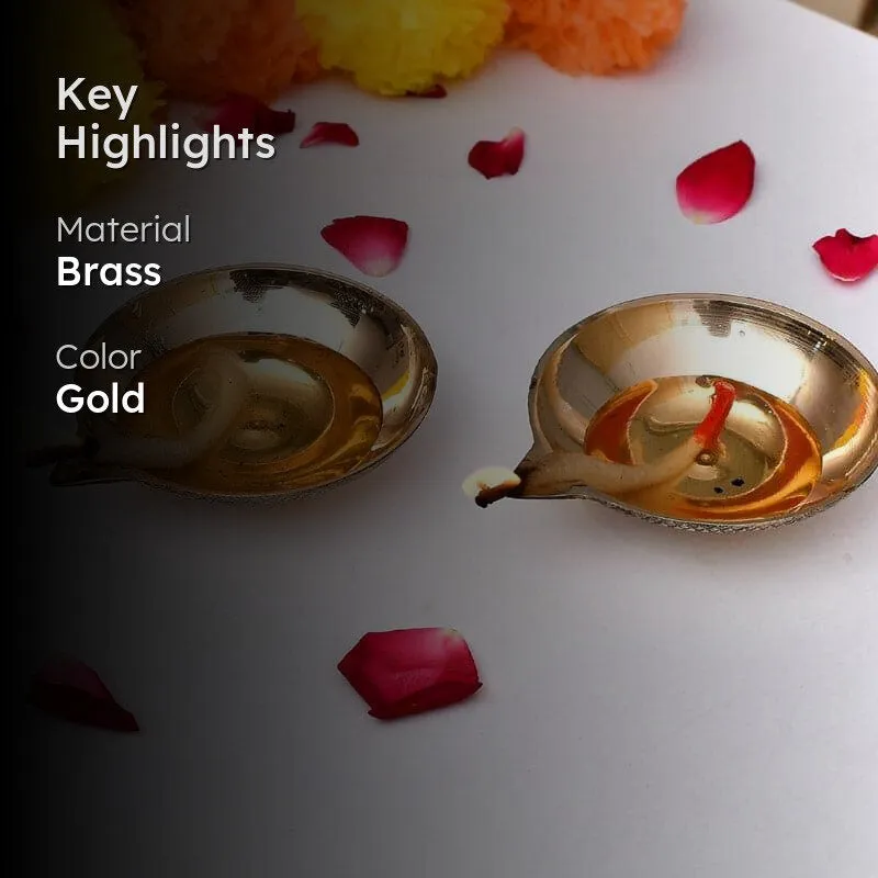 Makar Brass Diya - Set Of Two media 2