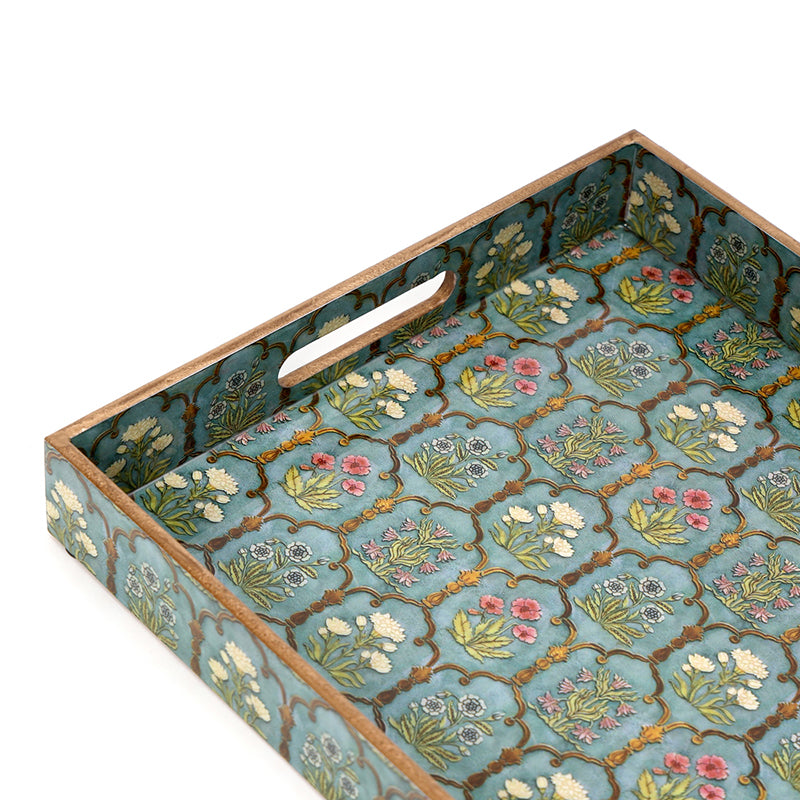 Fleur Jharokha Enamel Coated Serving Tray media 6