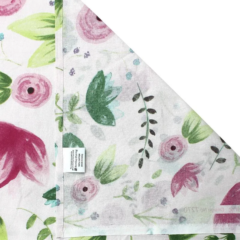 Vidhi Floral Cotton Bedsheet (White,Pink) - 110 TC media 6