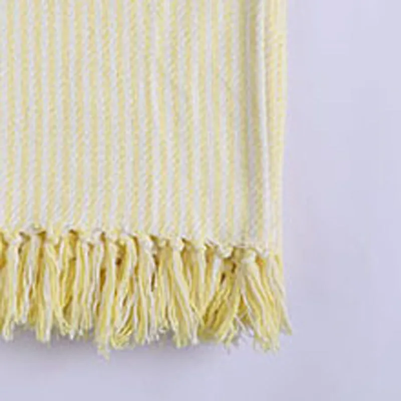 Delicate Drift Knitted Cotton Throw - Pale Yellow media 5