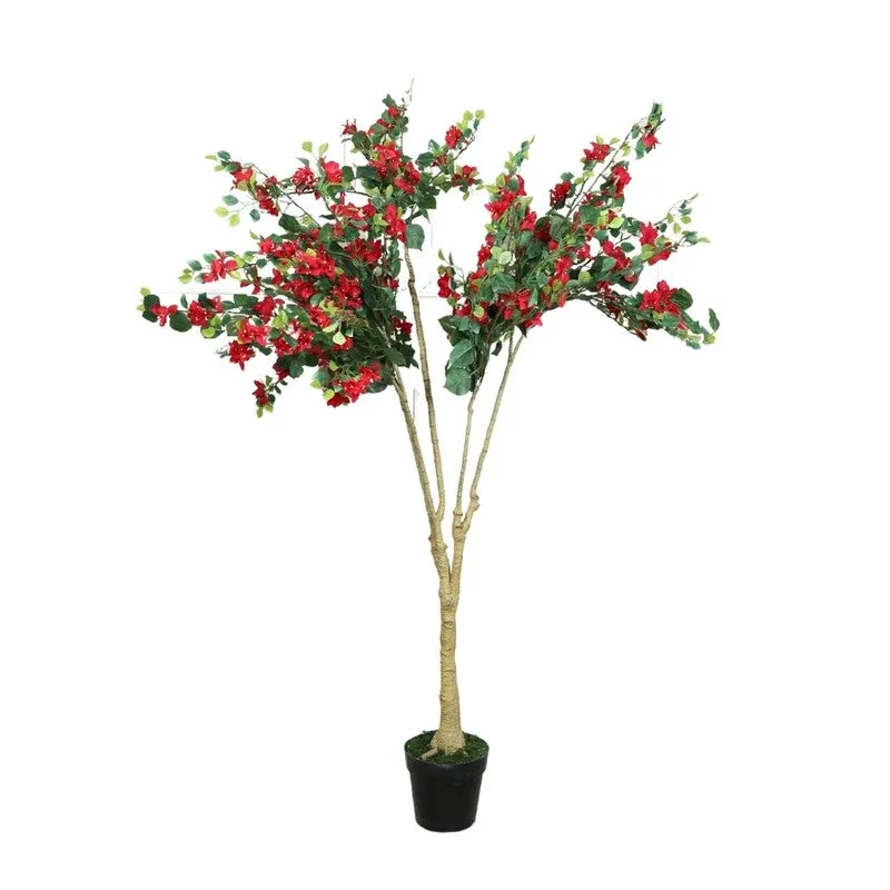 BlossomBerry Artificial Flower Plant With Black Fiber Pot - 6.3 Feet media 5