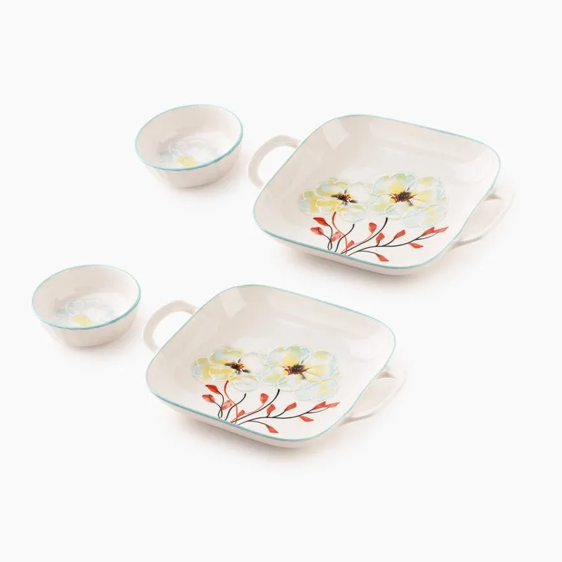 Saffron I Porcelain Platter with Dip Bowl - Four Piece Set media 5