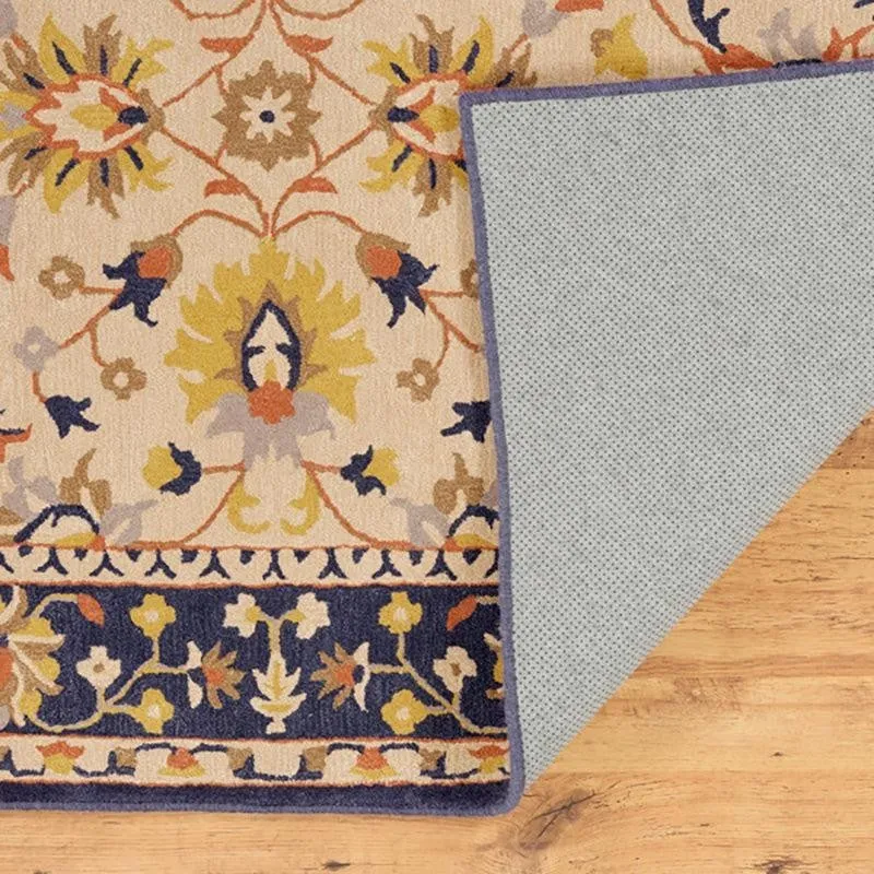 Sekhmet Hand Tufted Ethnic Wool & Nylon Carpet - Navy Blue media 7