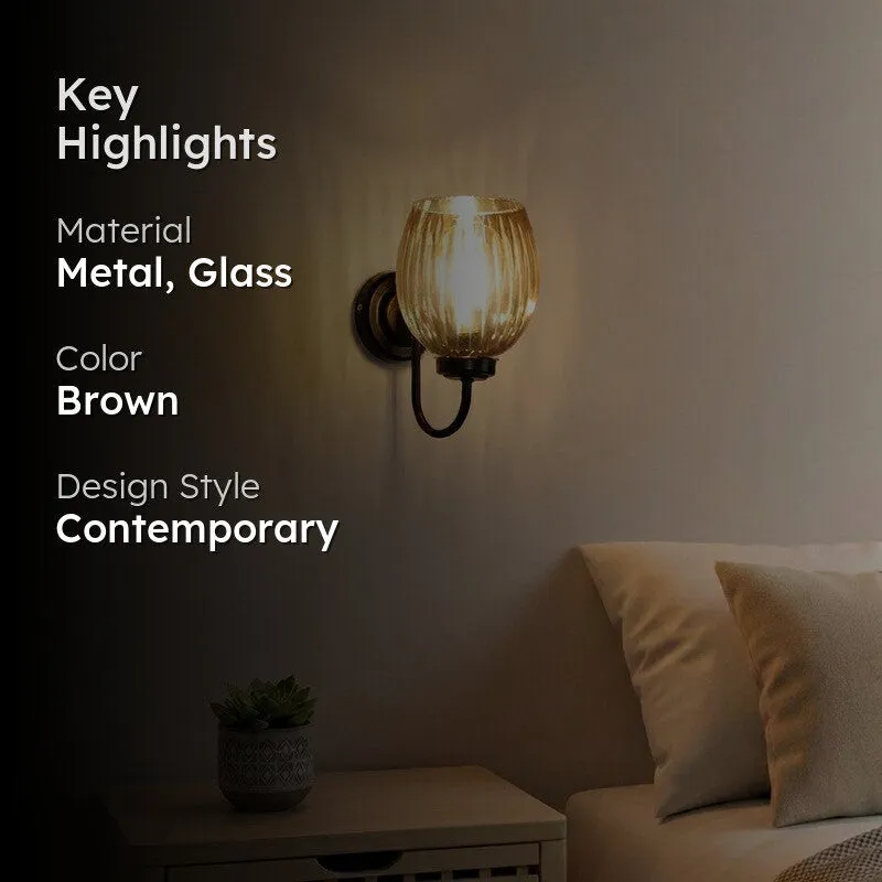 Warm Amber Glass Wall Lamp media 2