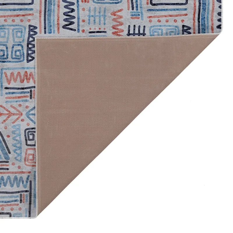 Back side corner of the carpet showing the plain anti-skid underside