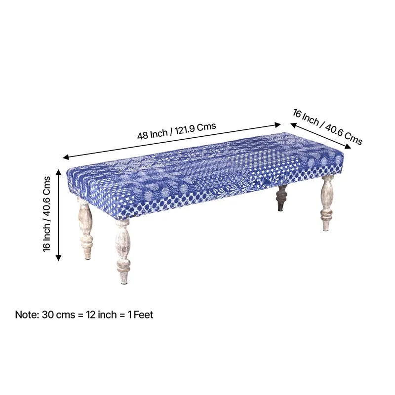 Brixo Sheesham Wooden Bench - Blue media 11