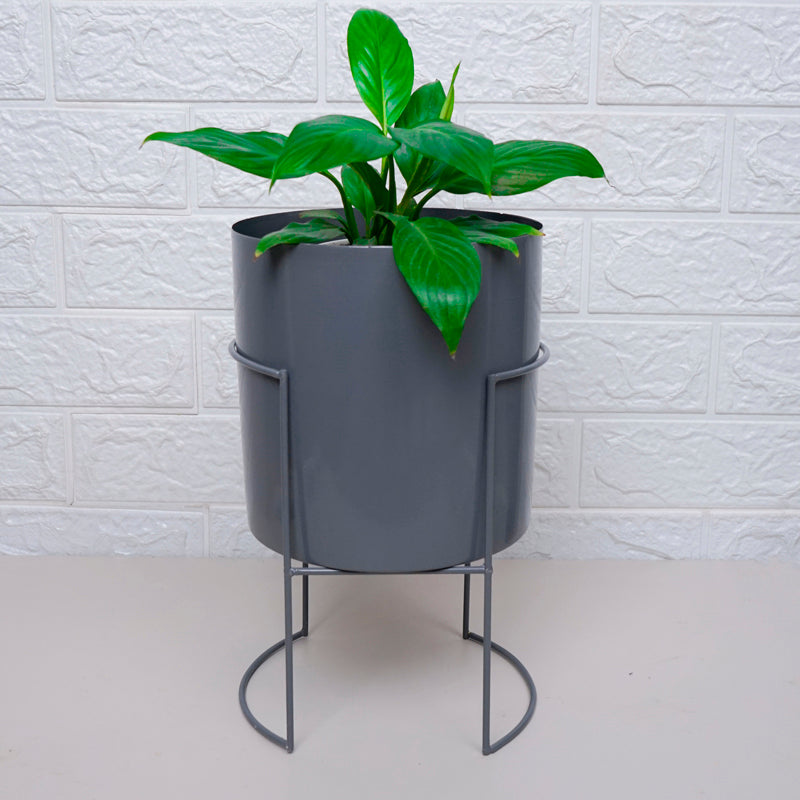 Plantrix Metal Planter With Stand - Grey media 2