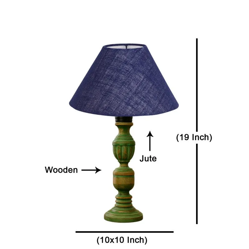 Arvello Velin Wooden Table Lamp - Blue media 8