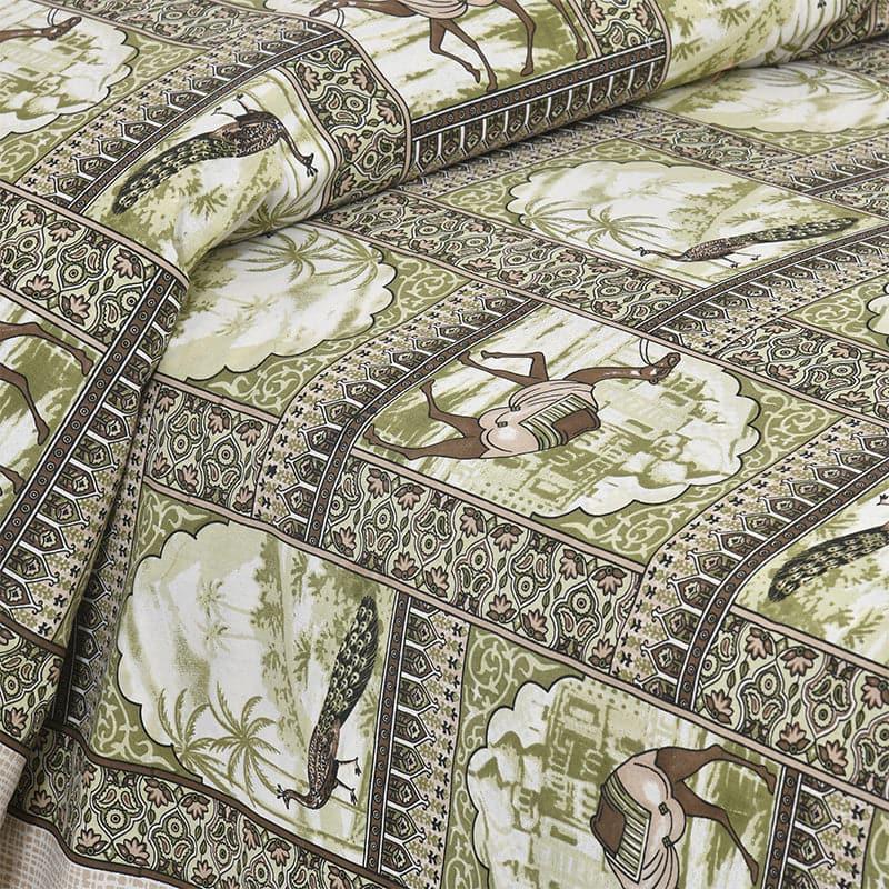 Niran Royal Courtyard Cotton Bedsheet (Green) - 180 TC media 4
