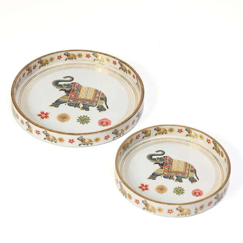 Karindra Enamel Coated Serving Tray (Round) - Set Of Two media 6
